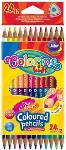 Spalvoti pieštukai dvipusiai, tribriauniai, COLORINO, 12 vnt., 24 spalvų.