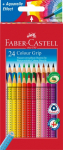 Spalvoti pieštukai Faber-Castell Grip 2001, tribriauniai, 24 spalvos