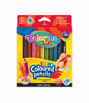 Spalvoti pieštukai, tribriauniai, stori JUMBO  COLORINO, 10 spalvų