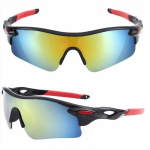 Sportiniai dviratininko akiniai - melsvai geltoni su UV apsauga