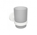 Stiklinaitė su laikikliu Bemeta White (baltos spalvos)