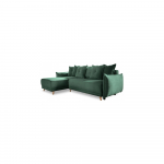 Sulankstoma kampinė sofa iš kordinio velveto žalios spalvos (kintama) Lazy Lukka – Miuform