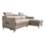 Sulankstoma kampinė sofa smėlio spalvos (su dešiniuoju kampu) Sweet Harmony – Miuform