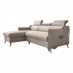 Sulankstoma kampinė sofa smėlio spalvos (su kairiuoju kampu) Sweet Harmony – Miuform