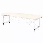 Sulankstomas masažo stalas Activ Fizjo, 2 segmentų, aliuminio konstrukcija, kreminės spalvos