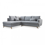 Šviesiai pilka sofa-lova Miuform Scandic Lagom L, kairysis kampas