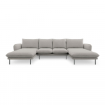 Šviesiai pilka U formos sofa Cosmopolitan Design Vienna