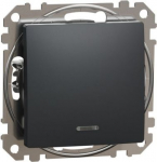 Switch 10AX anthracite with blue locator LED Sedna Design SDD114101L | 3606481479853