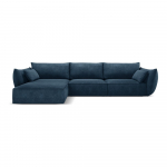 Tamsiai mėlyna kampinė sofa (kairysis kampas) Vanda - Mazzini Sofas