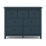 Tamsiai mėlyna žema komoda iš pušies medienos 110x80 cm Misti - Marckeric