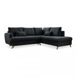 Tamsiai pilka sofa-lova Miuform Scandic Lagom L, dešinysis kampas