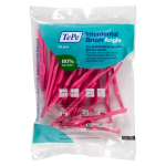 Tarpdančių šepetėliai TePe Angle 0.4mm rožiniai N25 su dangteliu