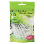 Tarpdančių siūlas su krapštuku 3 IN ONE, 30 vnt.