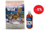 Taste of the Wild Wetlands 5,6  kg + LAB V Lašišų aliejus šunims ir katėms 500ml