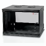 TECHLYPRO 023592 "TechlyPro" sieninė spintelė ECO 19 6U/320 mm su stiklo durelėmis, surenkama juoda