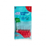 TEPE tarpdančių šepetėliai, 0,5 mm, raudona spalva, 8 vnt.