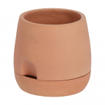 Terakotos spalvos vazonas su dubeniu Kave Home Lelis, aukštis 26 cm