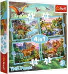 TREFL 12+15+20+24 dėlionių rinkinys „Dinozaurai“