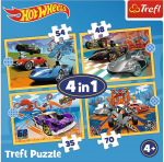 TREFL HOT WHEELS 4 dėlionių rinkinys
