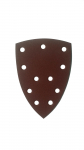 Trikampis šlifavimo lapelis, 100 x 150 mm, P80, 11 skylių