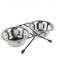 Trixie metaliniai dubenėliai su stovu 2x200 ml 10 cm
