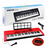 Vaikiškas sintezatorius su mikrofonu, raudonas (61 klavišas) - įkraunamas