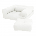 Vaikiškas sulankstomas fotelis su taburete Karup Design Mini Cube Creamy