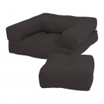 Vaikiškas sulankstomas krėslas su taburete Karup Design Mini Cube Dark Grey