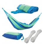 Vienvietis hamakas 200x80cm - mėlynas / žalias