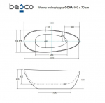 Vonia Besco Goya Black&White 160, su Klik-klak Black valomu iš viršaus