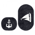 Vonios kilimėliai mėlynos spalvos 2 vnt. 60x100 cm – Mila Home