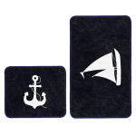 Vonios kilimėliai tamsiai mėlynos spalvos 2 vnt. 60x100 cm – Mila Home