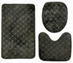 Vonios kilimėlių komplektas Marble-02, 3 dalių, 45x75 cm, pilka