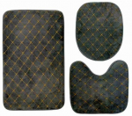 Vonios kilimėlių komplektas Marble-02, 3 dalių, 45x75 cm, pilka/auksinė