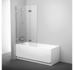 Vonios sienelė Ravak BVS2, 100x150cm : Durų/sienelės pusė - Vyriai/tvirtinimai dešinėje, Dydis - 100cm, Profilio spalva - Blizgi chromo, Stiklas - Skaidrus