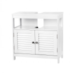 Vonios spintelė balta su anga praustuvui ir durelėmis