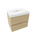 Vonios spintelė su praustuvu Verona 60 cm šviesios medienos spalvos