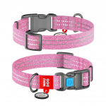 Waudog Re-Cotton šviesą atspindintis antkaklis su QR kodu šunims : Antkaklių dydžiai - L, Spalvos - Šviesi mėlyna