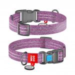 Waudog Re-Cotton šviesą atspindintis antkaklis su QR kodu šunims : Antkaklių dydžiai - XL, Spalvos - Šviesi mėlyna