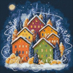 Winter Houses 40х40 Deimantinio Paveikslo komplektas Cs2719