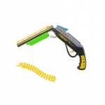 Žaislinis dvivamzdis pistoletas, šaudantis guminėmis kulkomis