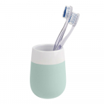 Žalios ir baltos spalvos keraminis dantų šepetėlio puodelis Wenko Matta