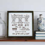 Ženklas 34x34 cm Bathroom Rules – Evila Originals