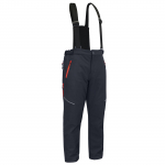 Žieminis puskombinezonis Softshell su petnešomis, spalva - juoda/pilka, L dydis