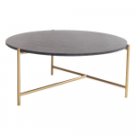 Žurnalinis staliukas su juodo marmuro stalviršiu "Velvet Atelier", ø 80 cm