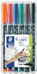 Žymeklis STAEDTLER codec film OHP 317M, 1.0mm, 6 spalvų rinkinys