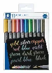 Žymeklių rinkinys STAEDTLER Metallic Brush, 10 vnt.